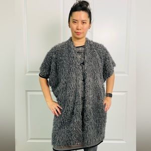 Iperico Made in Italy Faux Fur Vest (Grey, OS)
